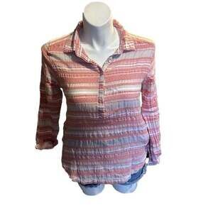 Columbia Sportswear Striped Button Down Top Size Large